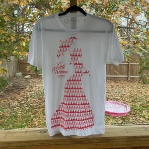 Out Of Print Little Women T-Shirt White With Red Silhouette Size S. NEW